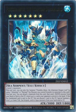 Poseidra Abyss, the Atlantean Dragon Lord - 25LP-EN012 -  Ultra Rare 1st Edition