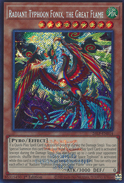 Radiant Typhoon Fonix, the Great Flame - 26LP-EN014 - Emblazoned Secret Rare 1st Edition