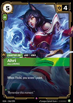 Ahri, Alluring - 066/298 - Rare
