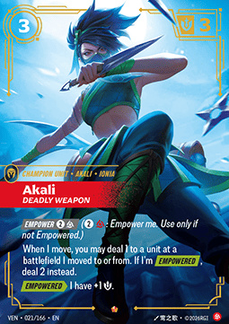 Akali, Deadly Weapon - 021/166 - Epic