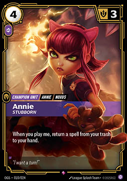 Annie, Stubborn - 010/024 - Rare Non-Foil