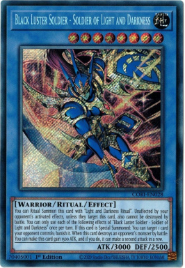 Black Luster Soldier - Soldier of Light and Darkness - CORI-EN028 - Secret Rare 1st Edition