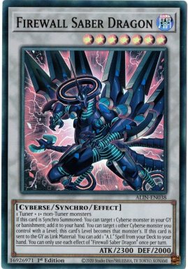 Firewall Saber Dragon - ALIN-EN038 - Super Rare 1st Edition