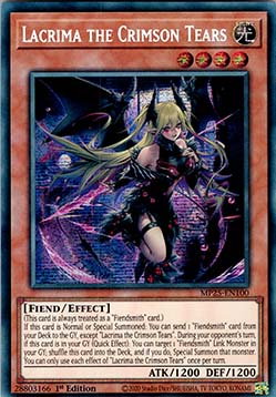 Lacrima the Crimson Tears - MP25-EN100 - Prismatic Secret Rare 1st Edition