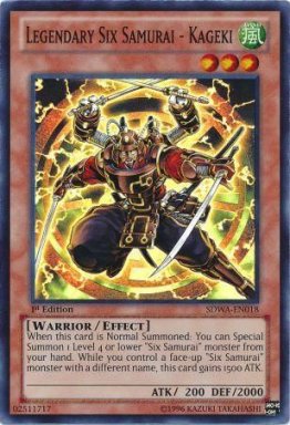 Legendary Six Samurai - Kageki - SDWA-EN018 - Super Rare 1st Edition