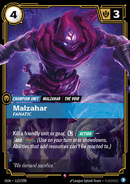 Malzahar, Fanatic - 113/298 - Rare