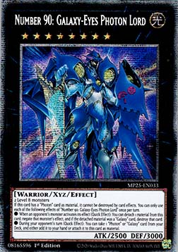 Number 90: Galaxy-Eyes Photon Lord - MP25-EN033 - Starlight Rare 1st Edition
