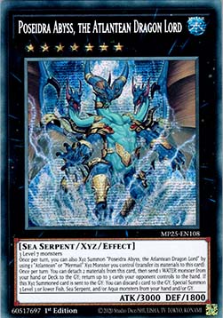 Poseidra Abyss, the Atlantean Dragon Lord - MP25-EN108 - Prismatic Secret Rare 1st Edition