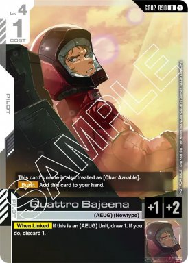 Quattro Bajeena - Gundam Promotional Cards - GD02-098 - Foil