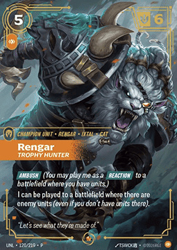 Rengar, Trophy Hunter - 120/219 - Epic (P)
