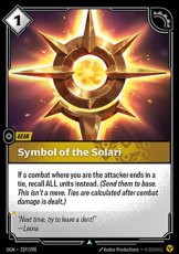 Symbol of the Solari - 227/298 - Uncommon Symbol of the Solari - 227/298 - Uncommon