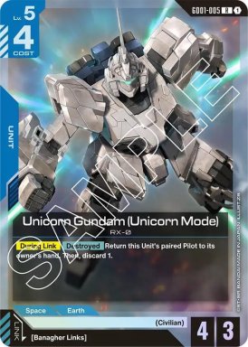 Unicorn Gundam (Unicorn Mode) - Newtype Rising - GD01-005 - Foil