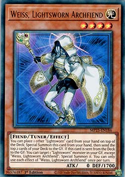 Weiss, Lightsworn Archfiend - MP25-EN186 - Ultra Rare 1st Edition