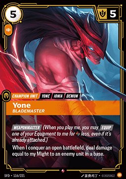 Yone, Blademaster (V.1) 116/221 - Rare