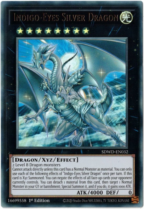 Indigo-Eyes Silver Dragon - SDWD-EN032 - Ultra Rare 1st Edition - Yu-Gi-Wang