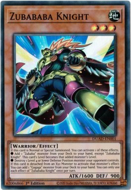 Zubababa Knight - DUAD-EN001 - Super Rare 1st Edition